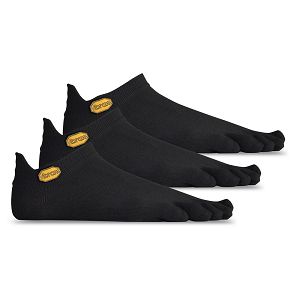 Vibram No Show 3 Pack Black Mens 5toe-socks | India-315702